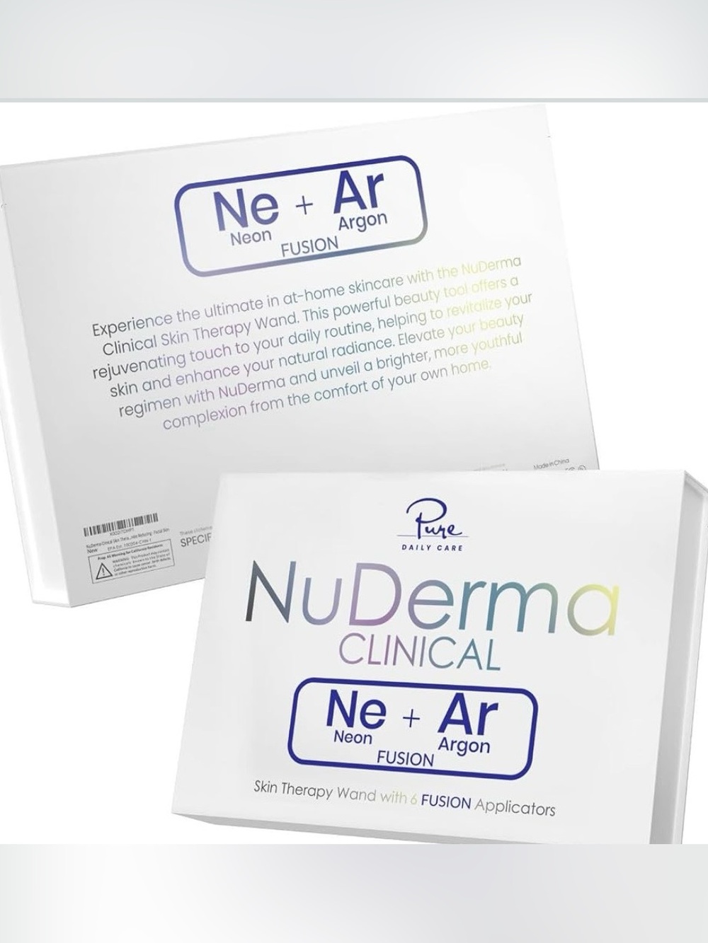 NuDerma Clinical Ne+Ar Skin Therapy Wand - White by Pure Daily Care - Picture 10 of 10